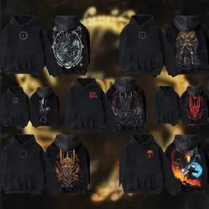 [Shibuya] Collection The Dark Lord Sauron - Lord of the Rings Edition Double Printed Oversize Lightweight Acid Washed Tee TV Series Graphic Design Top 100% Cotton 250gsm Streetwear Film Movie T-Shirt Clothes Menswear Womenswear