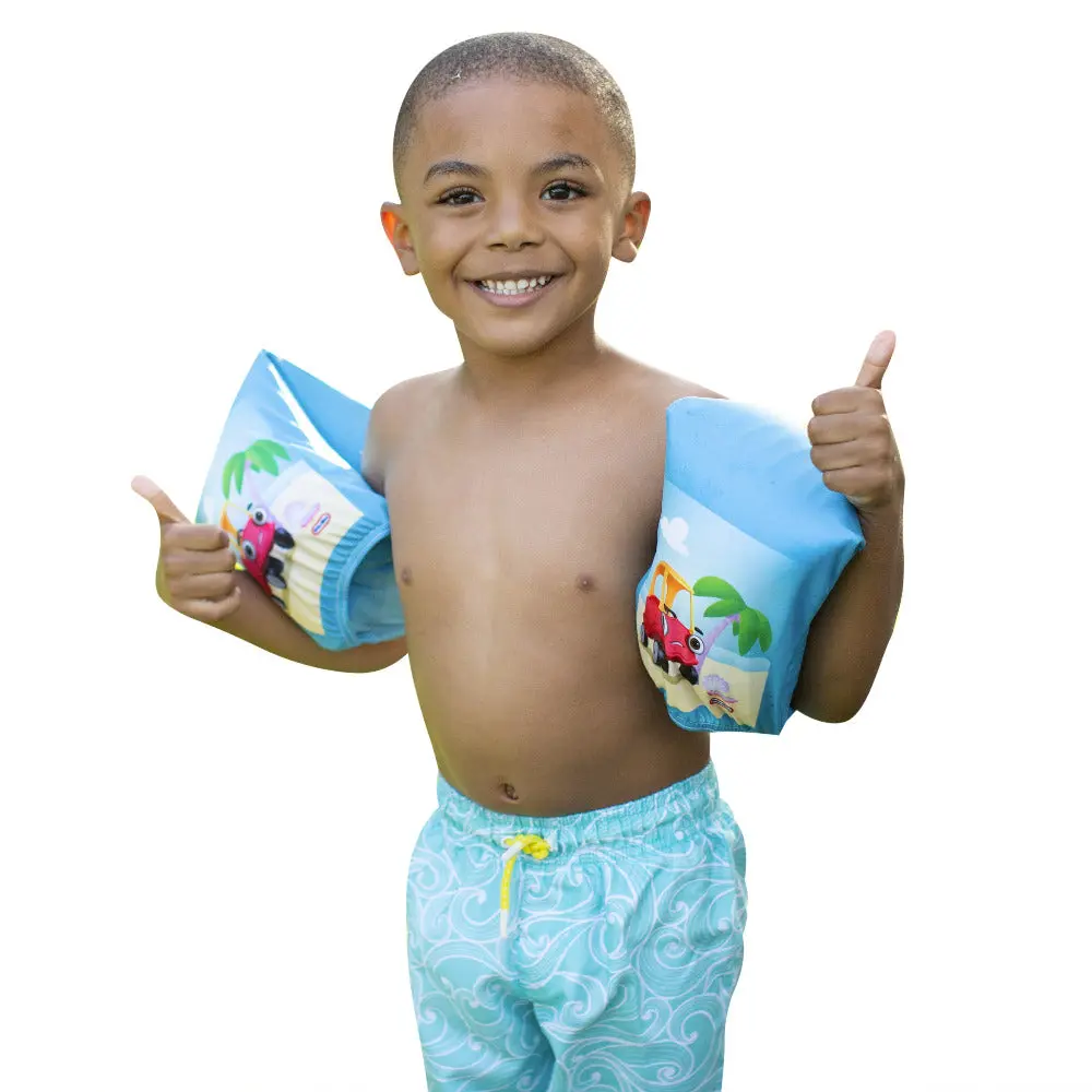 Little Tikes Fabric Arm Floaties Swimming Aid - 4-6 Years, Car Theme Cozy Coupe Designs, Supportive Fabric Cover, Beach Blue, Poolcandy