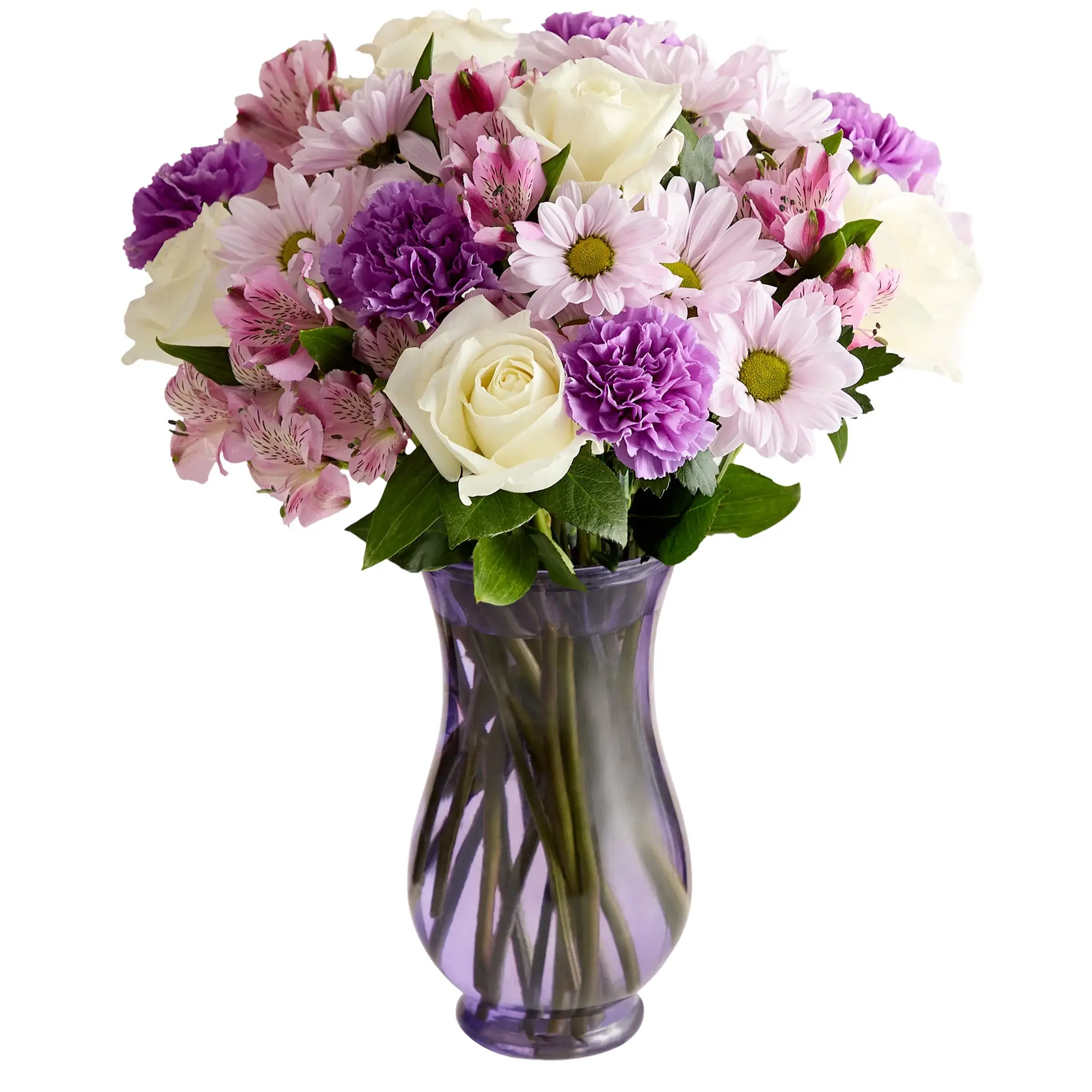 1800 Flowers – Lavender Garden Bouquet Only with Purple Vase, Fresh Cut Flowers