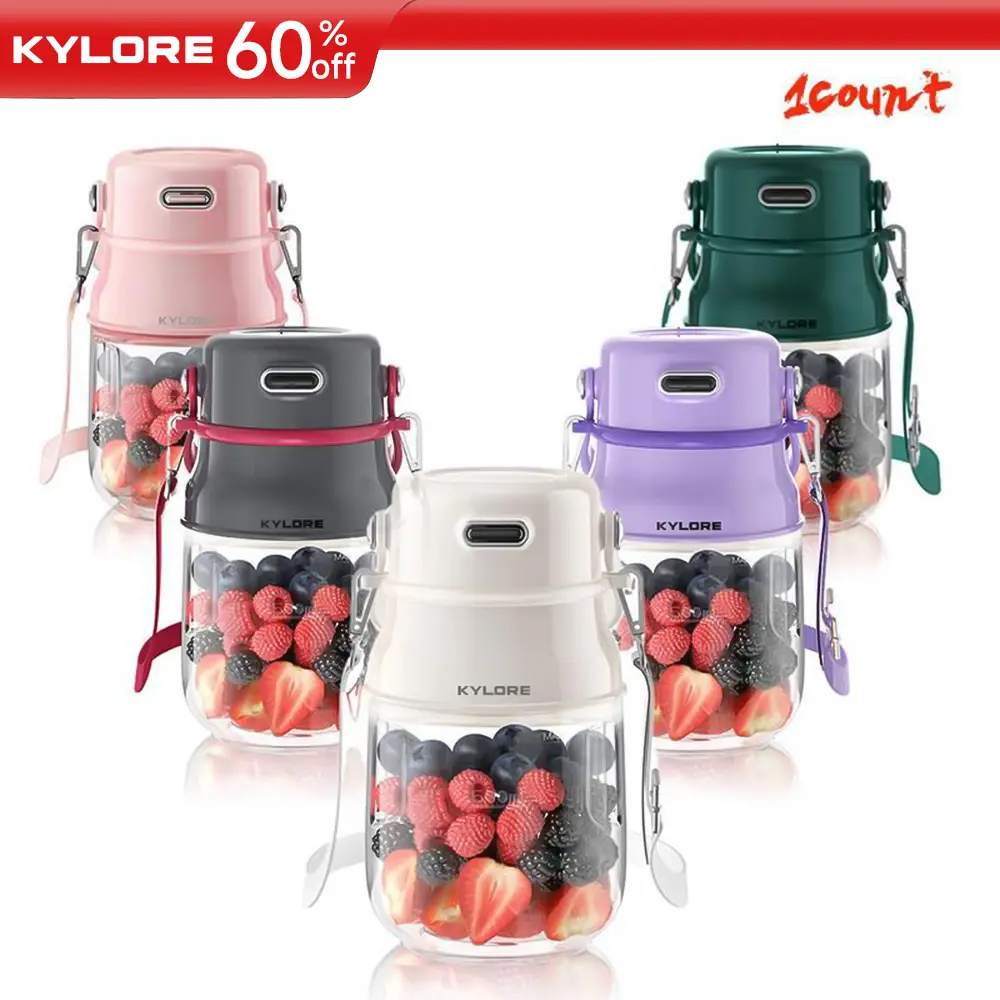 KYLORE-270z/800ml Portable Juicer Machine, USB Rechargeable Juice Blender Cup with 10 Blades for Smoothies Liquid Diet, Juicer Making Machine, Dishwas
