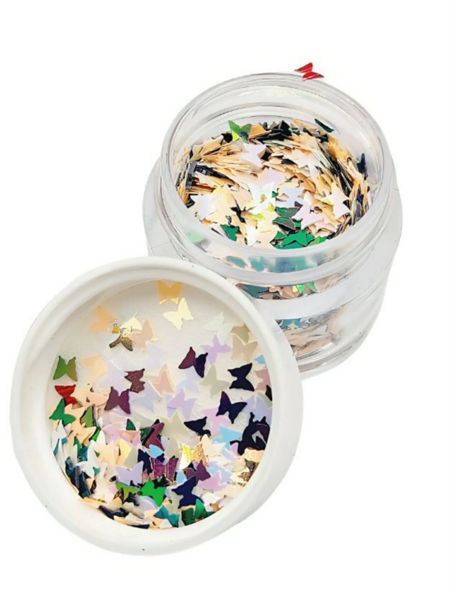 Glitter Butterfly Shape Glitter Powder - 1/4oz Jar Vibrant Sparkle Enhancer, Default Size for DIY Projects, Crafting Decor (Nail Art & Beauty Personal Care Accessories), One Jar