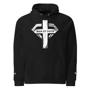 MAN OF FAITH - eco raglan hoodie