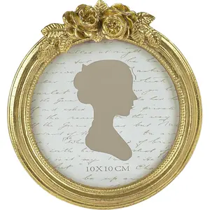 Picture Frame 4x4 Inch, Luxury Antique Photo Frames with Glass Front, Luxury Photo Display, Tabletop Wall Hanging,  Ideas, Golden Rose