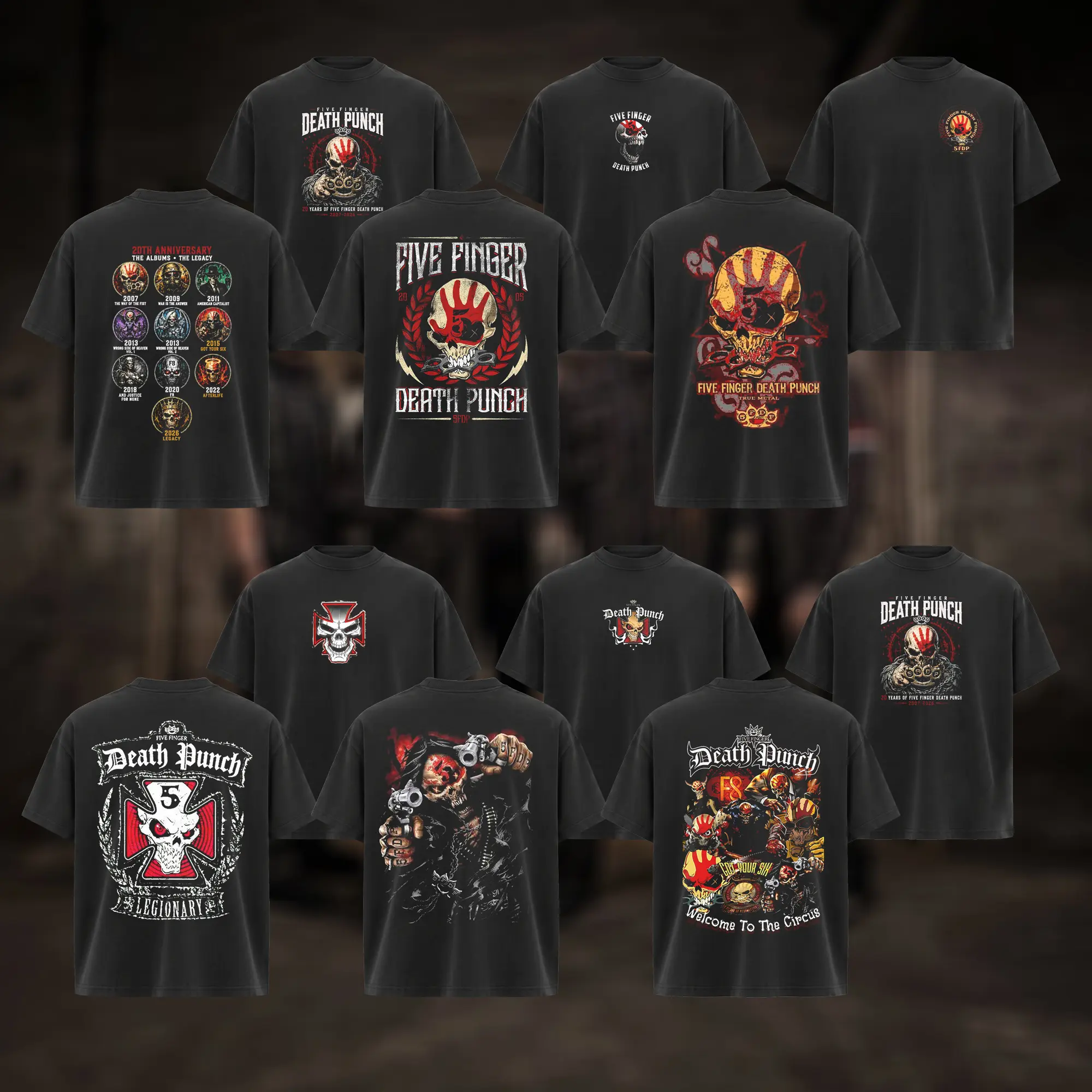 [COLLECTION] Five Finger Death Punch (FFDP) Band T-Shirt , Retro Nu Metal Graphic Tee , Unisex Streetwear Gift for Alternative Rock Fans Menswear Menswear Casual Top Crewneck Classic,Men's Cotton Short-Sleeve