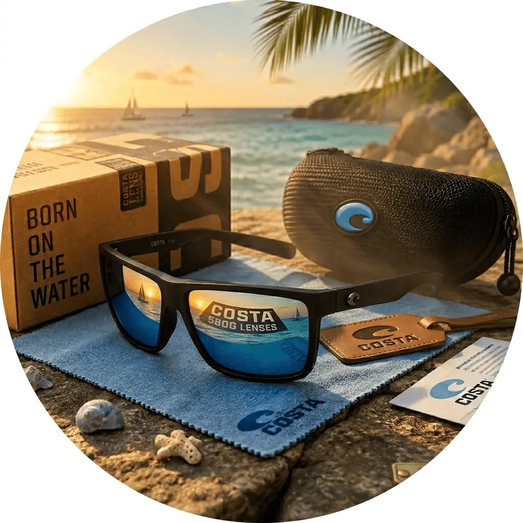 Costa Del Mar Polarized Sunglasses – Trendy Designer Style with HD Glare Reduction for Men & Women