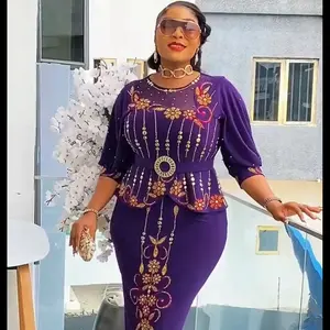 Elegant Strechy Turkey Dress Womenswear,  Elegant Turkey Party Statement Dress in Purple with High-Quality Materials and Versatile Wear Comfortable Fit Summer