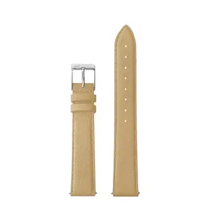 16mm Beige Strap with Silver Buckle