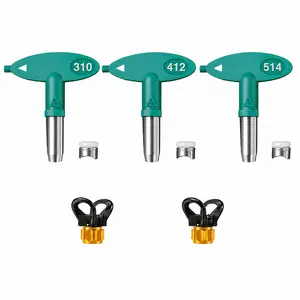FFLP Airless Spray Gun Tips (310, 412, 514) with 2 Tip Guards, RAC X Fine Finish Low Pressure Reversible, Smooth Paint Finish 5-Pack