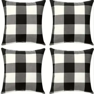 4pcs, Buffalo Plaid Throw Pillow Covers, Home Décor Products, for Couch Sofa, Room Decor and Bedroom Decor, Single Sided Printing, No Pillow Core