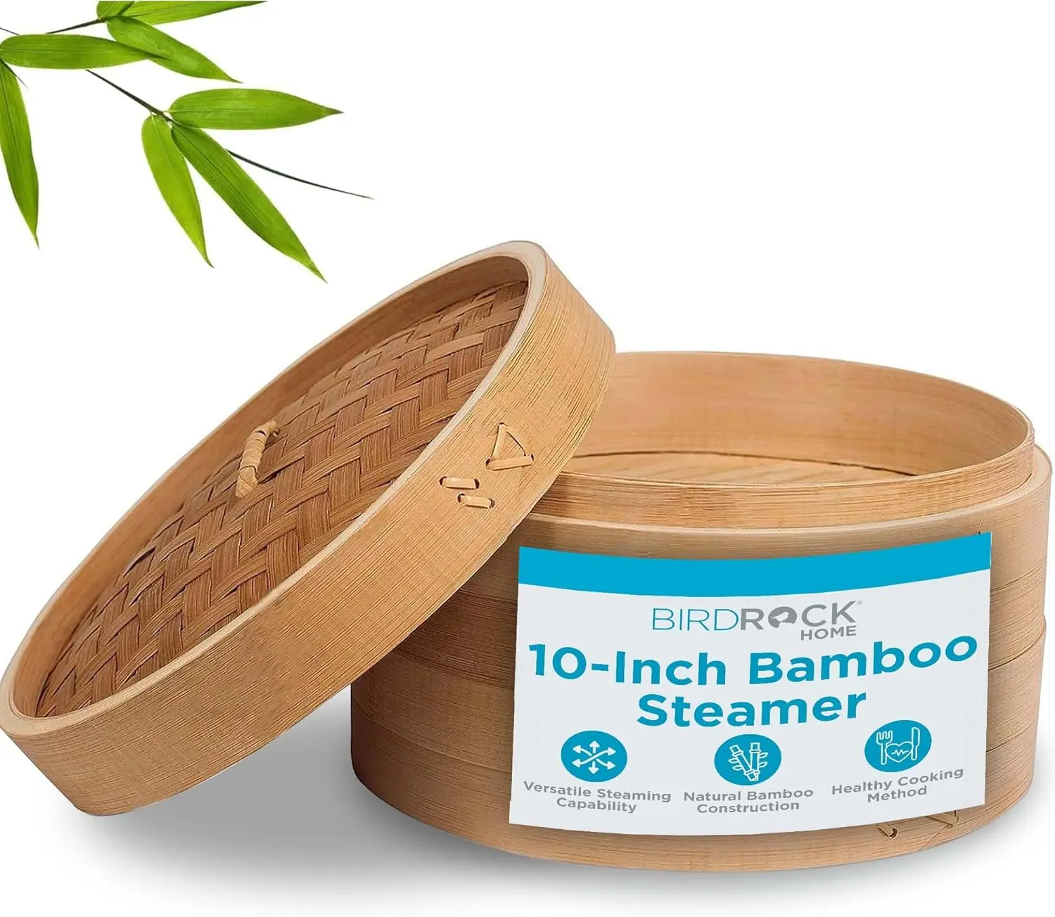 Birdrock Home Bamboo Steamer (Classic Bamboo, 10" Diameter) BIRDROCK HOME