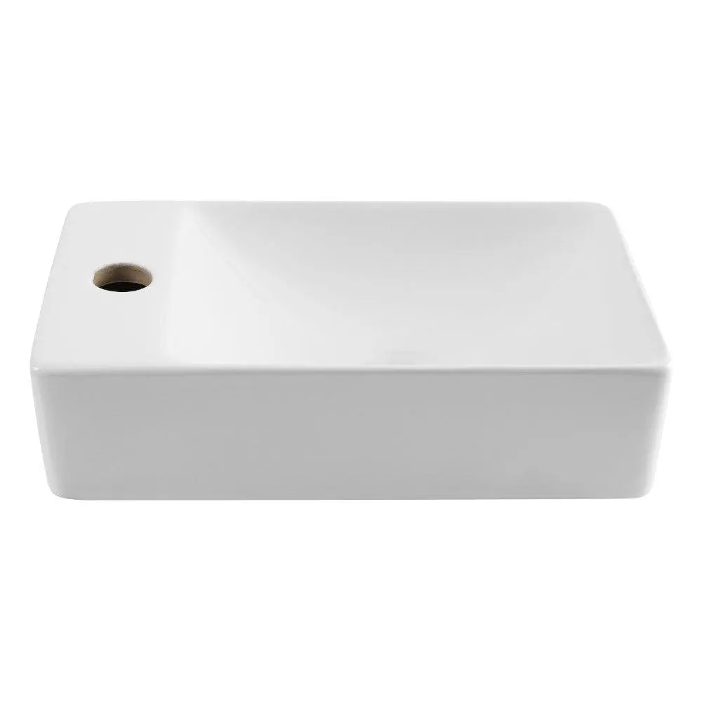 Felix 15 in. W x 8 in. D Modern Wall Mounted Rectangular Ceramic Mini Sink Felix 15 in. W x 8 in. D Modern Wall Mounted Rectangular Ceramic Mini Sink