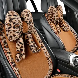 Car Neck Pillow  Plush Butterfly Knot Headrest Pillow – Comfortable Neck Support for Driving Soft Touch Fabric Car Pillow Cute Girl-Style