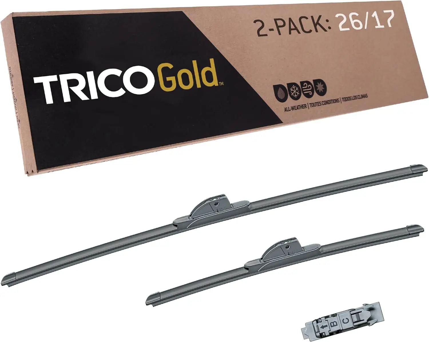 TRICO Gold ™   ()  &  Inch Pack of  Automotive Replacement Windshield Wiper Blades for My Car Super Premium All Weather Beam Blade for Select Vehicle Models