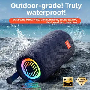 Portable Bluetooth Speaker, Wireless Stereo Speaker, Rechargeable Stereo Speaker - Compact Wireless Speaker with Loud Sound & Powerful Bass, IPX6 Waterproof, Supports TF Card, USB, AUX & Phones/Computers - Perfect for Home, Outdoor, Pool & Bathroom