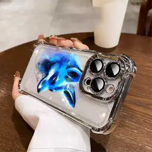 Blue Lonely Wolf  Phone Case Suitable for iPhone16/15/14/13/12/11 Xs Pro Max Plus anti drop soft case phone case YC09