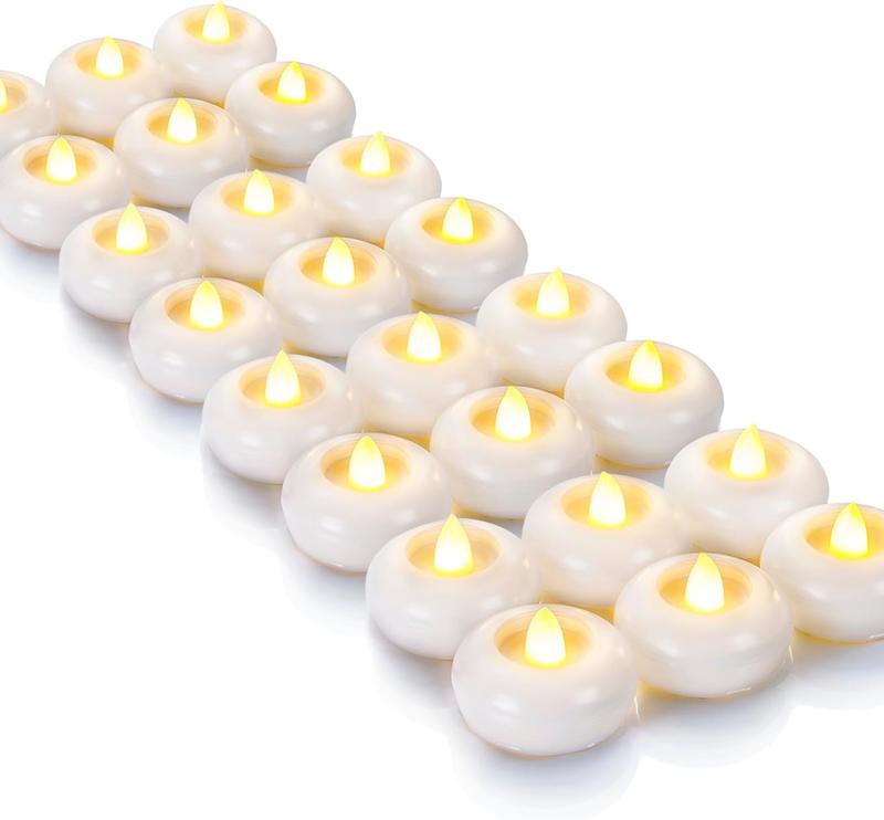 Homemory 24Pack 2” Flameless Led Floating Candles, 200 Hour Plastic