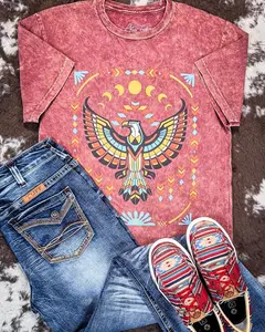 Southwestern Eagle Graphic Tee - Wine