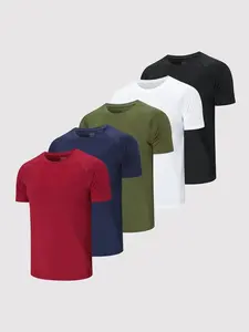 Men's Plain Round Neck Raglan Sleeve Spring Sports Football Jersey - Quick Drying Breathable T-shirt