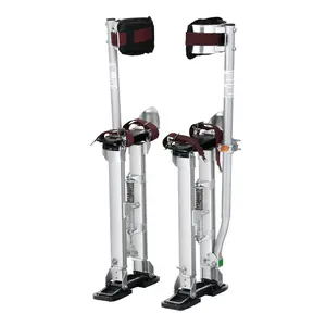 Drywall Stilts Aluminum Construction Tool, Adjustable Height 18-30 Inches for Painting and Taping, Lightweight Portable Stilts for Ceiling Work, Non Slip Foot Pads, Safety Harness Compatible, Easy Height Locking Mechanism