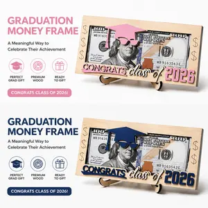 Graduation Money Holder 2026 Wooden Cash Gift Box – Creative Graduation Gift for Class of 2026 Seniors, Unique Keepsake Money Envelope for Graduation Party