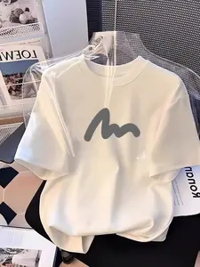 Kaos putih Lengan Pendek Vintage/Loose short sleeve woman/Round neck oversize Baju/baju atasan wanita terbaru/T-shirt bermotif graffiti Polos basic atasan