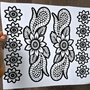 Full Hand Henna Stencils - Floral Patterns for Artistic Body Art and Design Projects