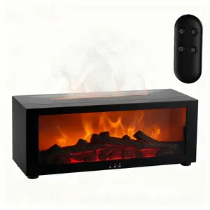 Upgraded Large Capacity Water Tank Air Humidifier & Aroma Diffuser with 7-Color LED Flame Effect, Essential Diffuser, Aromatherapy Machine, Remote & Timer for Home, Bedroom, or Office, Air Purifier for Relaxing Atmosphere - Valentine's Day Gift For Lover