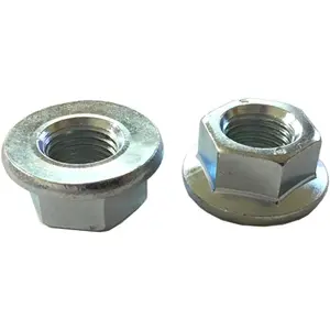 5 Pcs M14-1.5 Hexagon Flange Nut, Non-Serrated Class 10 Zinc, Conforms to DIN 6923 / ISO 4161 Standard