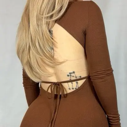 Name Brown Long Sleeve Bodycon Dress for Women - Elegant and Comfortable  Fit - TikTok Shop