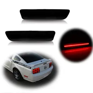 2PCS Smoked Lens Red LED Rear Side Marker Lights For 2005 2006 2007 2008 2009 Ford Mustang Replace OEM 4R3Z-15A201-BA 4R3Z15A201BA 4R3Z-15A201-AA 4R3Z15A201AA