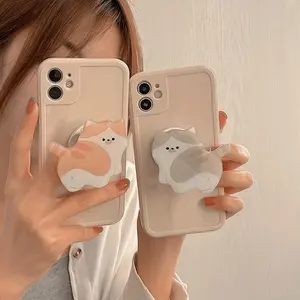 1pc Acrylic Epoxy Resin Ins Hot Cute Cat Phone Grip,Fashion Animal Air Cushion Cell Phone Griptok Bracket For Sweet Gifts Gift For Birthday/Easter/