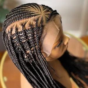 Jessbeline black fulani flip  braided wig full lace wig