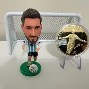 World of soccer Argentina Lionel Messi 6.5 cm figurine and coin