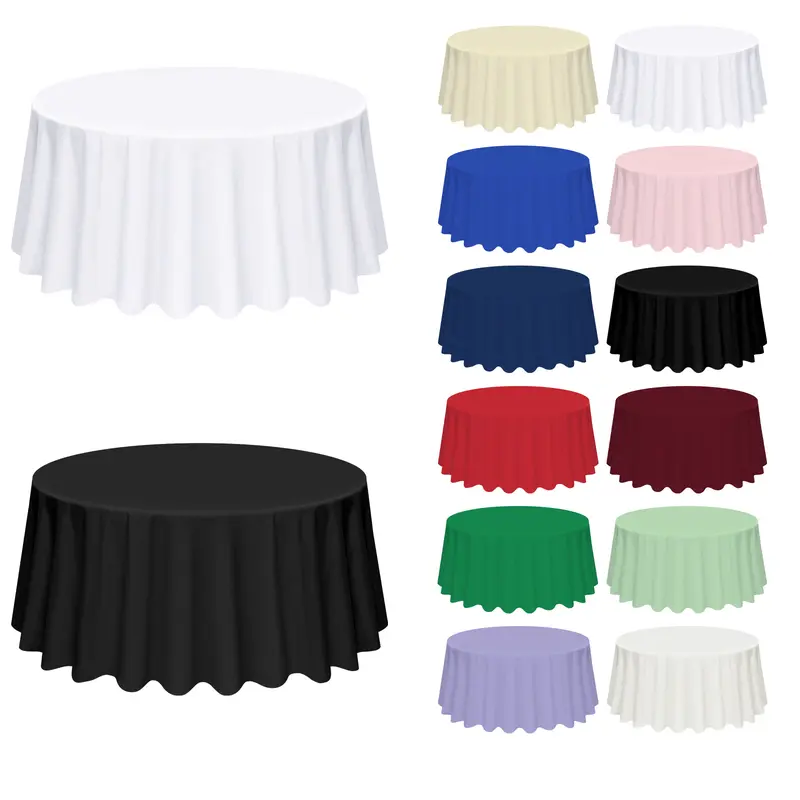 6/8/10/12 Packs Round Premium Polyester Tablecloth, Wrinkle Resistant Washable Table Cover for Wedding Reception Banquet Party Halloween Decor Anniversary Party Household Items Holiday Outdoor Dining Table Decoration,#Back-to-school #Halloween