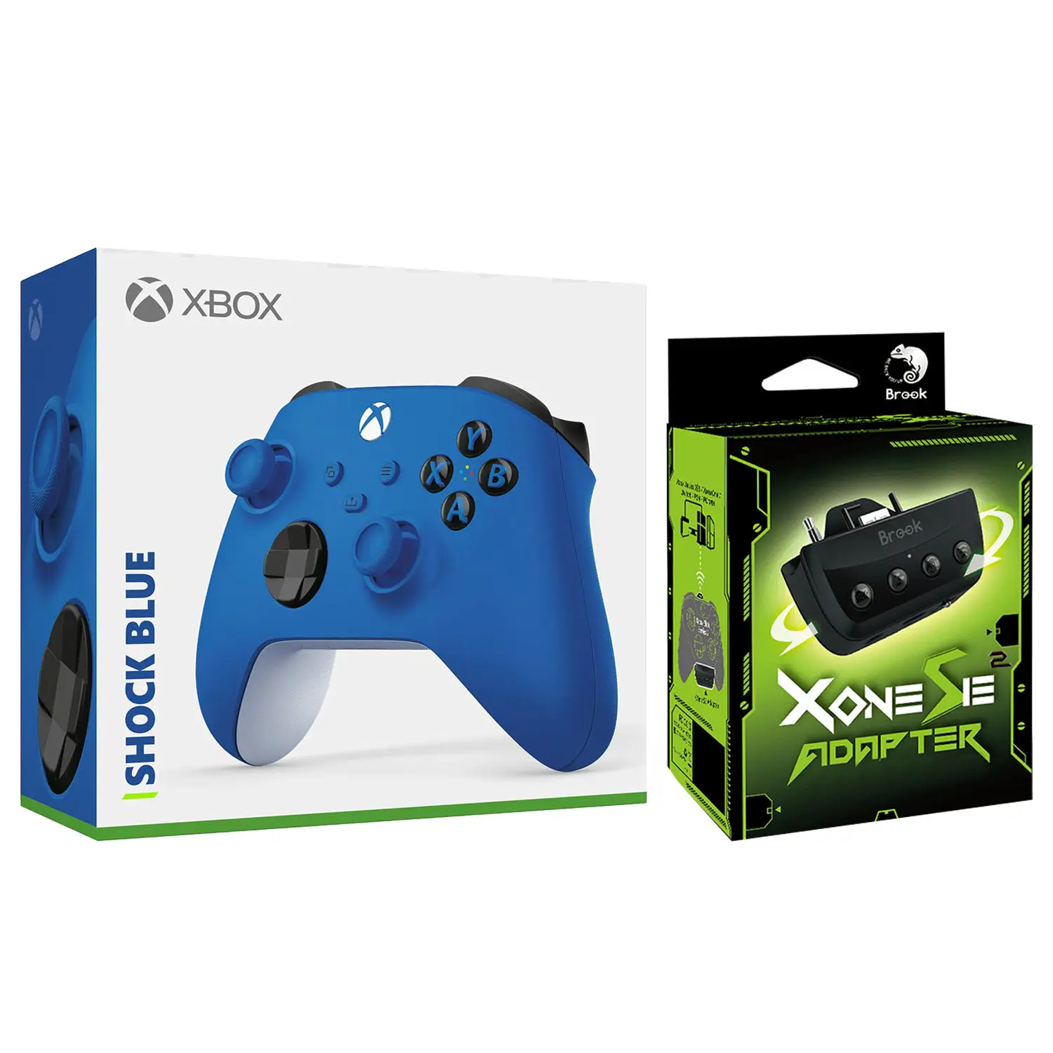 Xbox Wireless Controller with Xone SE 2 Controller Adapter Crossplay Converter for PS5, Switch 2 and PC - Shock Blue
