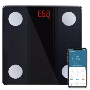Bathroom Scale Smart Digital Bluetooth Scales for Body Weight, Body Fat, BMI Body Composition Analyzer Weighing Scale with High Precision Measurements Sync APP Heavy Duty 330lbs