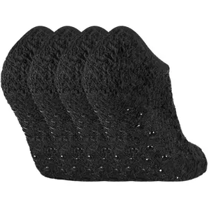 4 Pairs Women’s Fuzzy Socks with Grips – Non Slip Fluffy Slipper Socks, Warm Cozy Winter Sleep Socks Breathable Unisex Ankle Socks