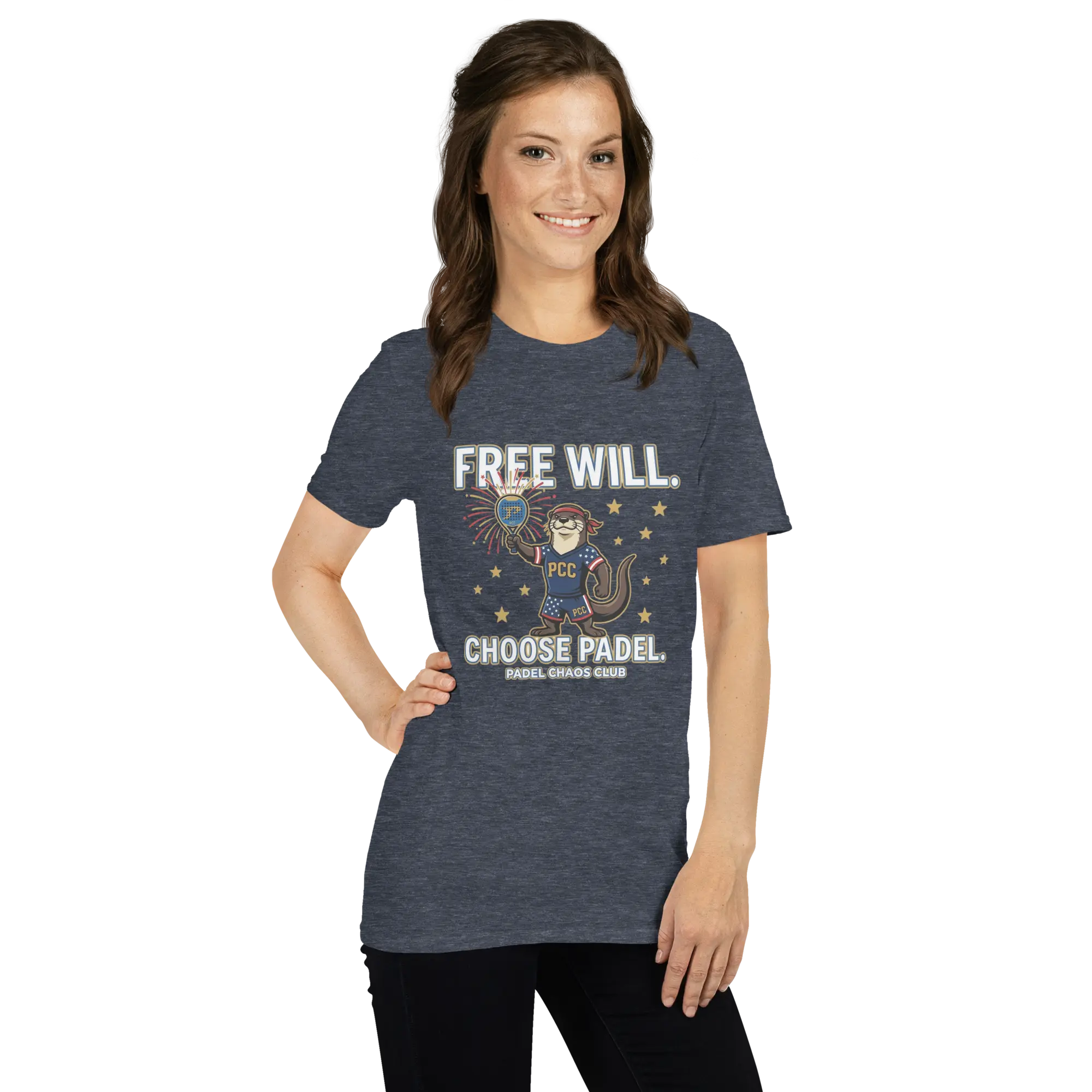 Patriotic Padel Shirt-- "Free Will. Choose Padel." - Padel Short-Sleeve Unisex T-Shirt
