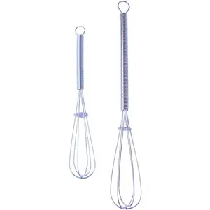 Mini Whisks Set of 2, 5 Inches and 7 Inches Tiny Whisk for Whisking, Beating, Blending Ingredients, Mixing Sauces