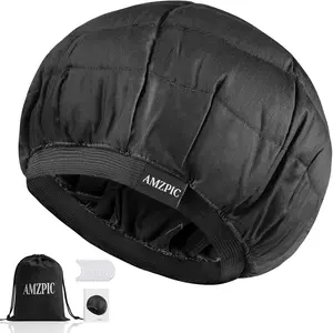 Cordless Deep Conditioning Heat Cap - Safe, Microwavable Heat Cap for Steaming, Heat Therapy for Hair, Flaxseed Seed Interior for Maximum Heat Retention (Black)