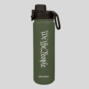 HOLD FAST 24 oz Stainless Steel Water Bottle - Portable Vacuum Flask with Lid, We The People Design