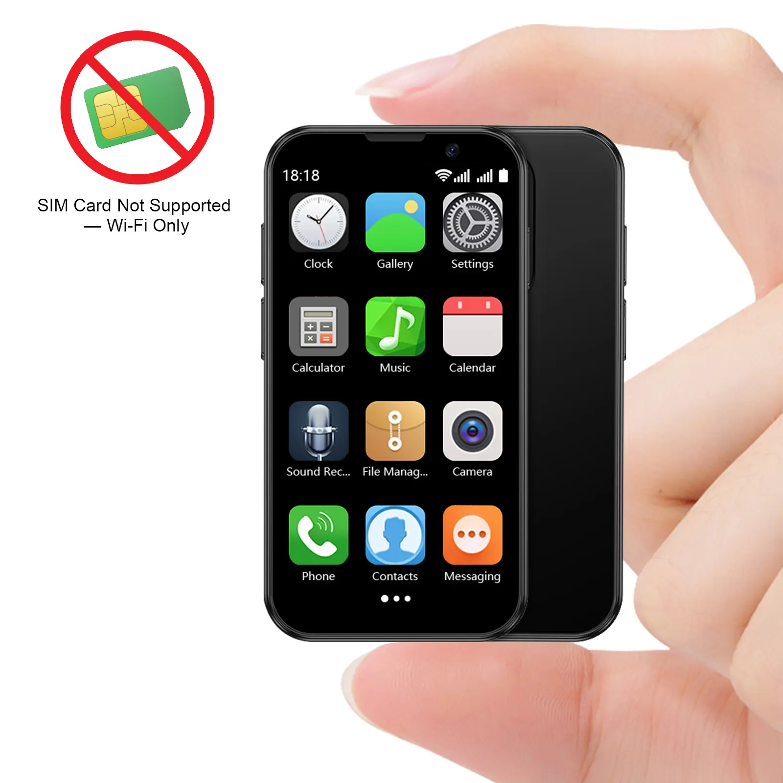 BLKE Mini Phone - 3.0 inch HD Touchscreen Kids' Electronic Learning Tool, Android System, 3MP+5MP Dual Camera, GPS, Portable Lightweight, 2.4GHz Wi-Fi, 5V/1A Adapter Only, No SIM Support, Cool Mini Gifts for Kids