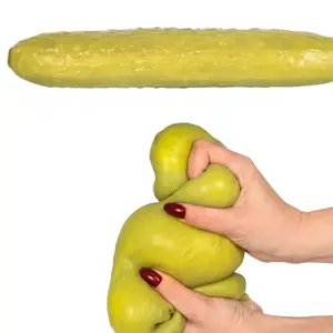 Realistic Pickle Stress Relief Toy, Stretchy Slow Rebound Fidget Toy, Flexible Rubber Anxiety Relief Hand Toy, Funny Food-Shaped Sensory Toy, Unique Party Favor for Adults