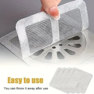 Disposable floor drain sticker, disposable hair drain 【Buy 1 get 80 pcs】Disposable floor drain sticker, hair catcher, multi-functional anti-clogging filter sticker, suitable for bathrooms, bathtubs, sinks, laundry rooms, and kitchens.
