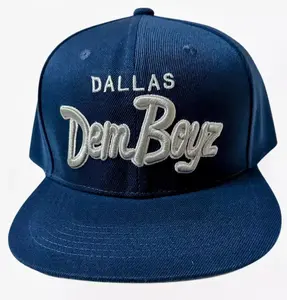 Dallas “Dem Boyz Script” Snapback Hat | Navy & Grey Embroidery | Adjustable Fit