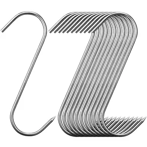 20 PCS 6 inch Premium Stainless Steel Butcher Hook Smoking Hooks,Meat Processing for Hanging, Drying, BBQ, Grilling Sausage Chicken Beef Hook Tool