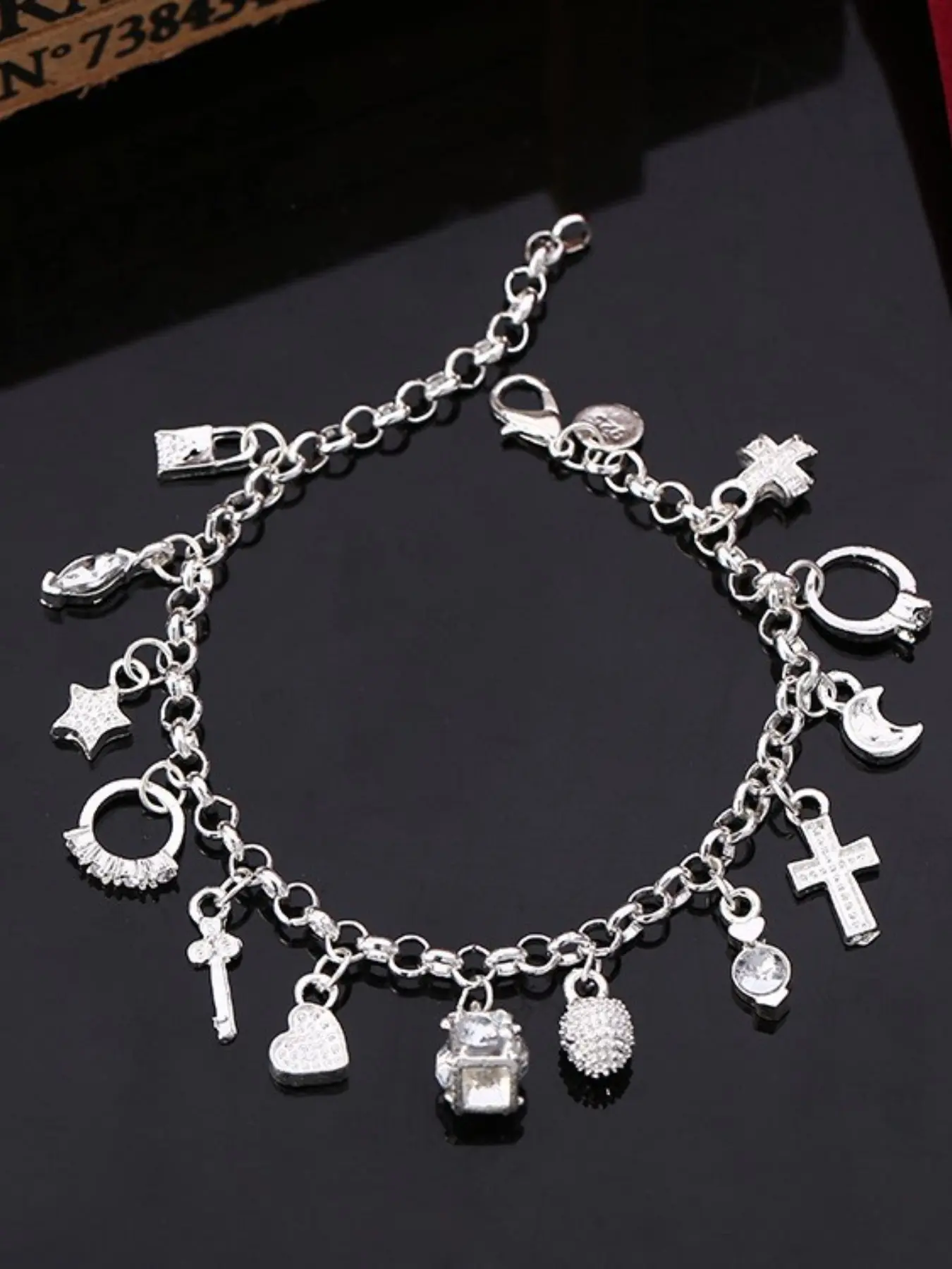 Women's Multi-Element Bracelet, Fashionable 13-Piece Pendant Charm, Bracelet With Pendant, Charms Bracelet, High-Quality Jewelry, Perfect for Daily Wear and Gifts, Valentine's Day, Mother's Day, Christmas, Birthday, Exquisite Bracelet