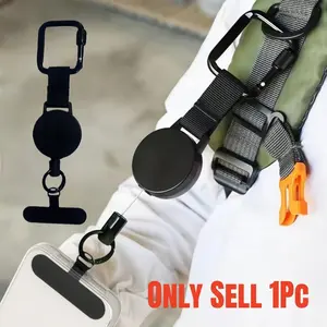 1PC/2PC Anti-Theft Cell Phone Lanyard, Phone Strap with Retractable Steel Line, Universal Locking Carabiner Phone Crossbody Strap for Phone Case ID Holder Keys Phone Accessories Travel Essential, Adjustable Phone Lanyard