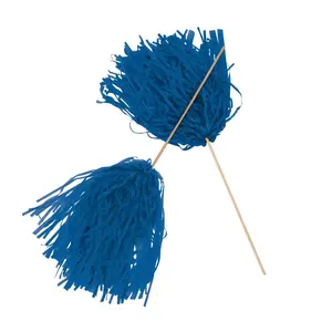 12" Bright Blue School Spirit Cheer Plastic Pom-Poms - 24 Pc.