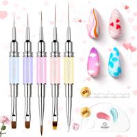 5 Pcs Double-ended Nail Art Brushes Kit